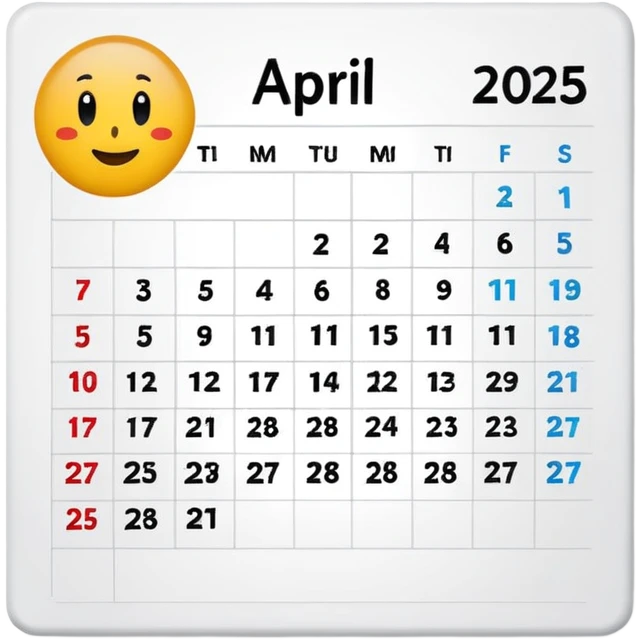 April 2025 calendar emoji