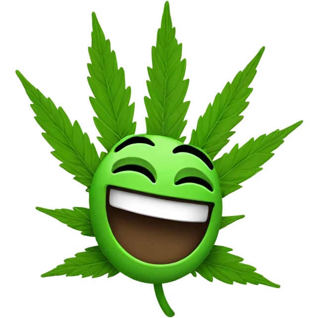 Marijuana leaf laughing  emoji
