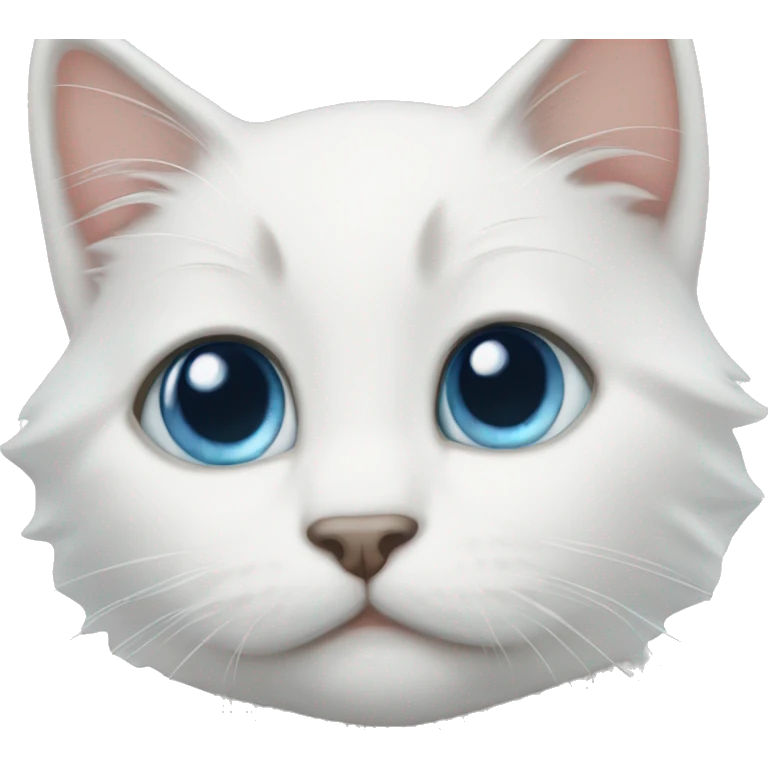 blue-eyed white kitten emoji