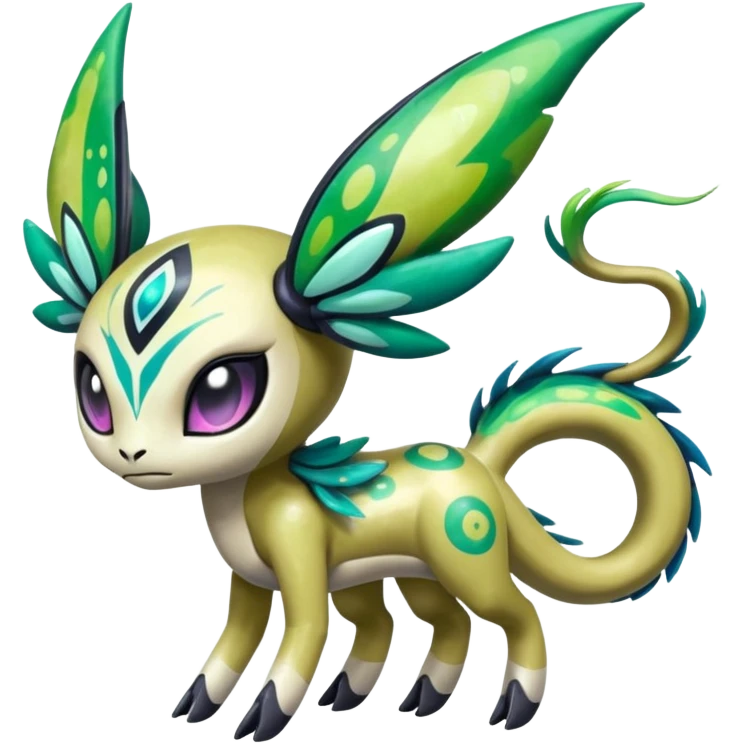 Colorful Shiny Edgy Cool Badass Painted Splashed Exotic Meloetta-Palkia-Virizion-Venom-Stitch-Fakémon-creature-hybrid emoji