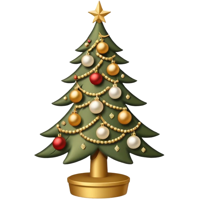 Christmas tree beige and gold  emoji