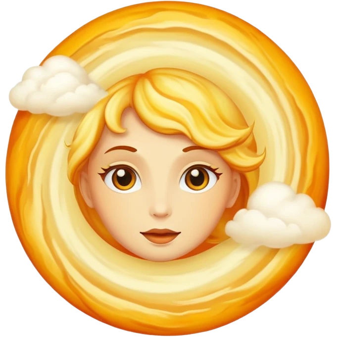 Venus as a circular planet without rings, yellow-orange atmosphere emoji