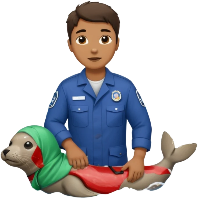 National Oceanic and Atmospheric Administration rescue workers rescue a seal emoji