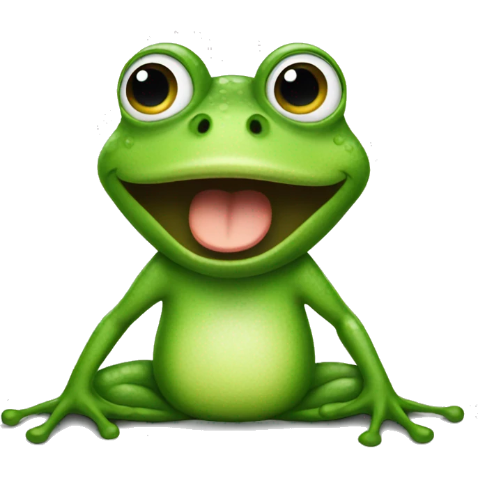 funny frog who ask for mo emoji