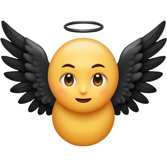Créé un emojis d'un ange  avec des ailes de demon noir emoji