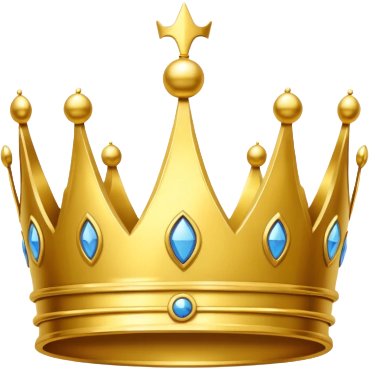 A crown emoji in the style of Apple emoji with a handle and a window. emoji