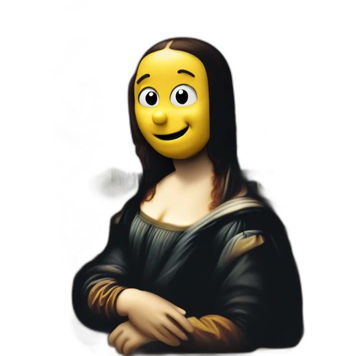 mona lisa taking a picture emoji
