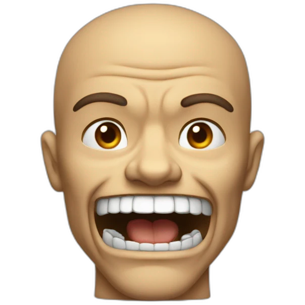 strong muscilar jaw face mewing emoji