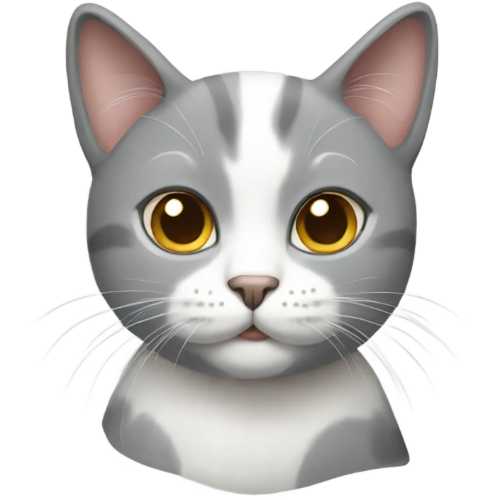 Gray and white cat emoji