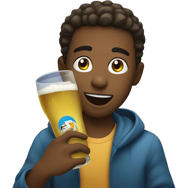 boys having fun at night drinking emoji