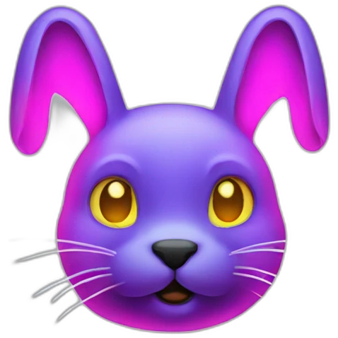 neon rabbit precaution emoji