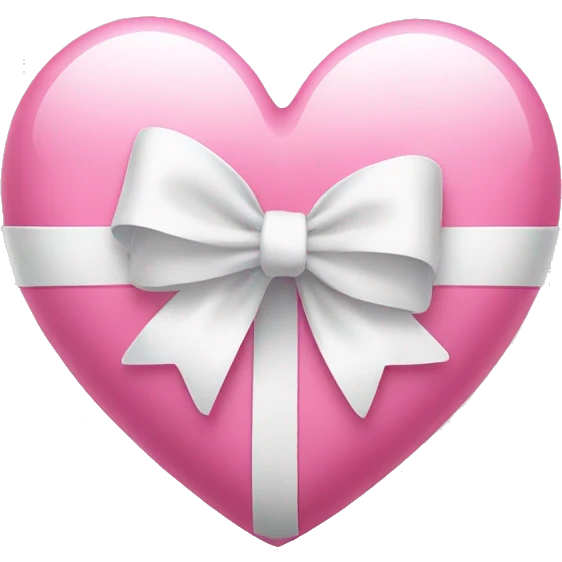 Pink heart with a white bow emoji