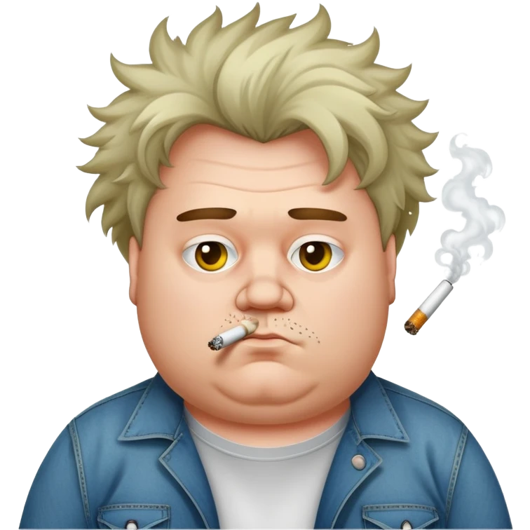 fat white guy smoking meth emoji