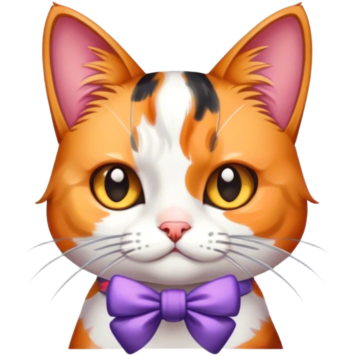 A cat with a bow  emoji