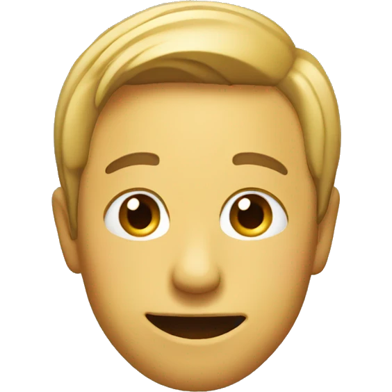 leaning slightly forward and smiling emoji