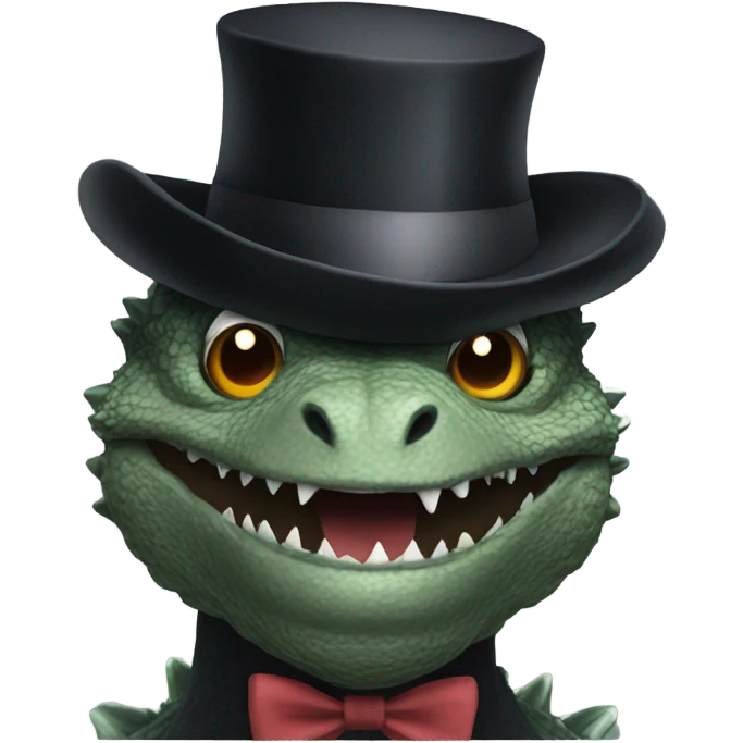 Godzilla with a top hat emoji