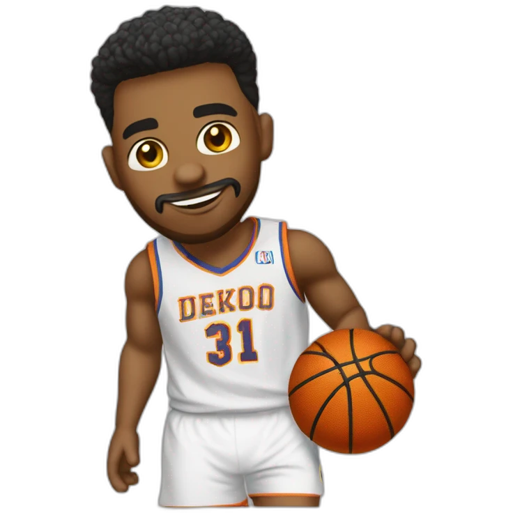Jugador blanco de basket camiseta con el nombre deARIO emoji