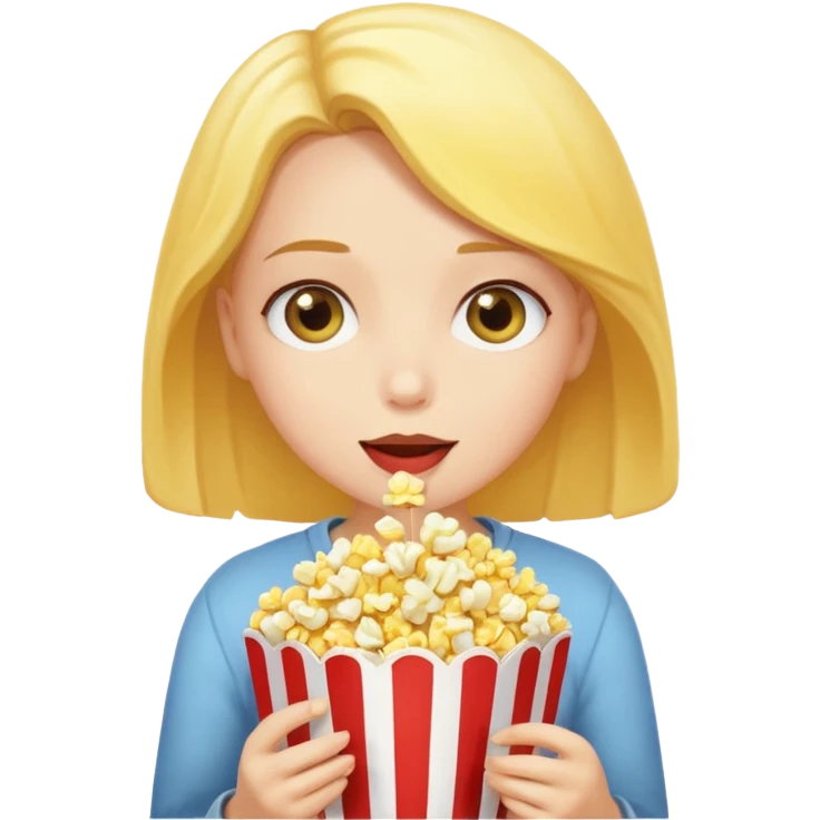 Girl eating popcorn emoji