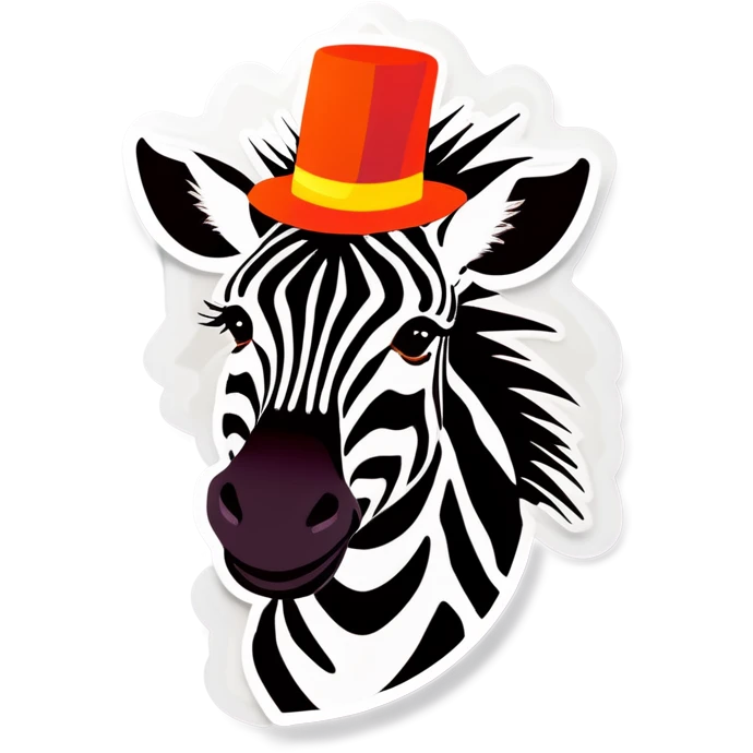 Zebre créatif avec un chapeau de fête  emoji