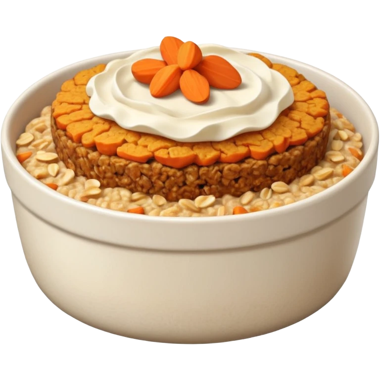 carrot cake oats baked oats in a bowl like oat meal  emoji