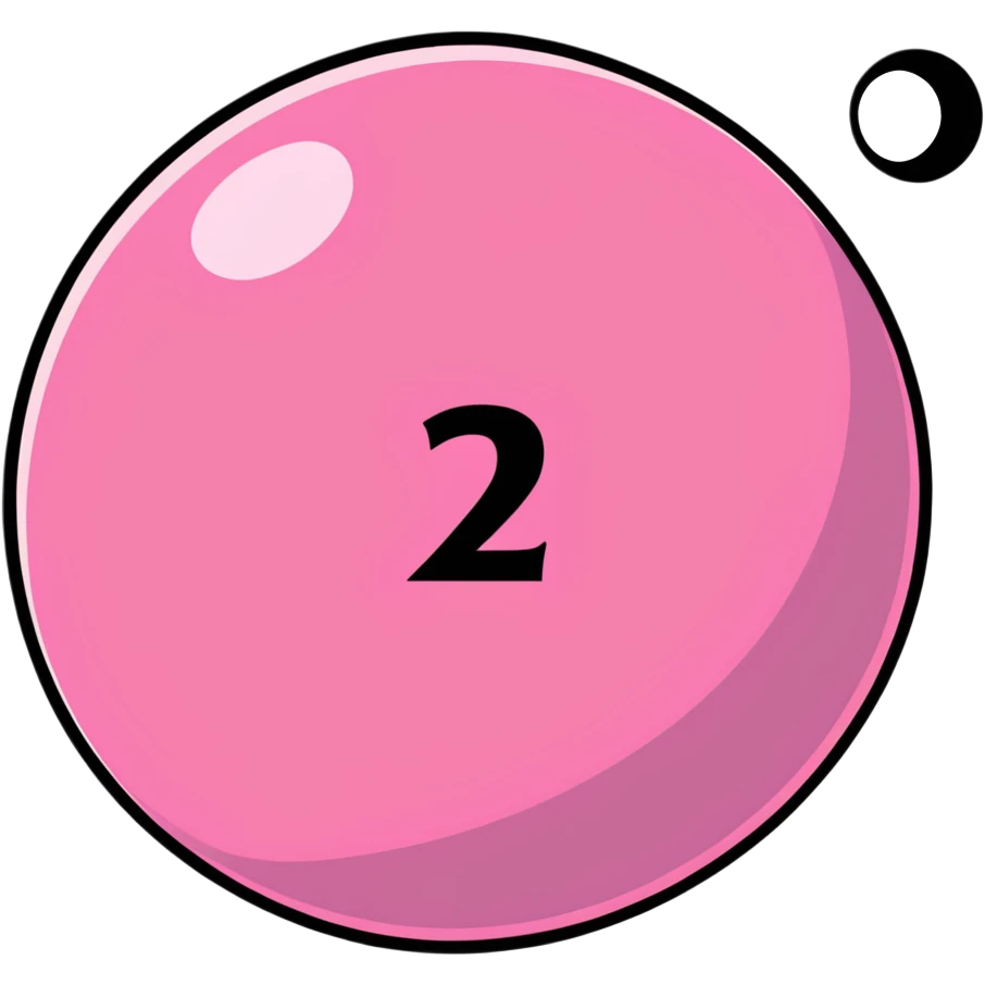 pink billiard ball with the number 23 inside a white circle emoji
