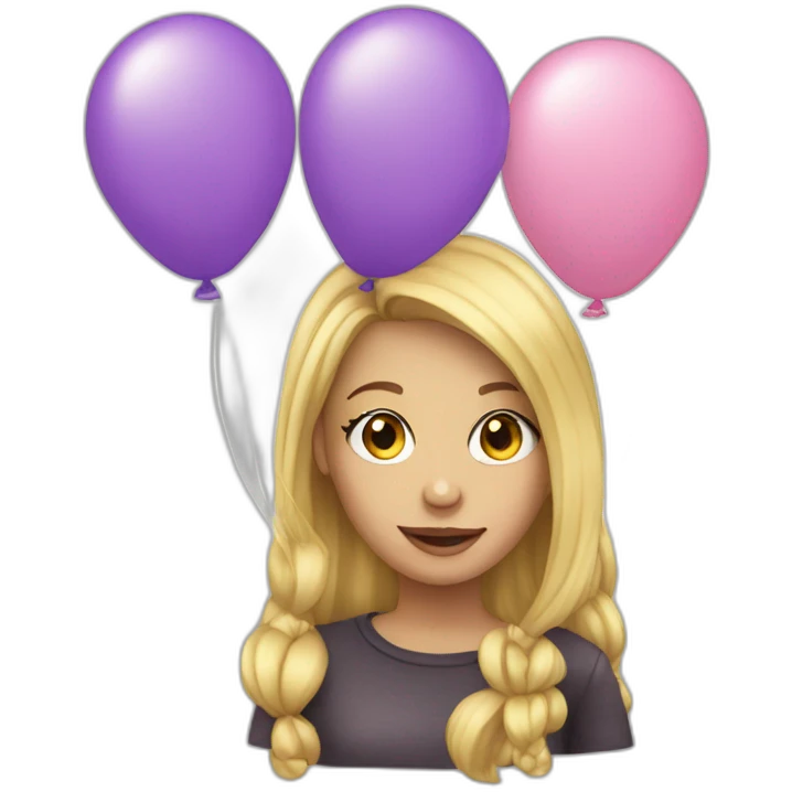 blonde girl balloons emoji