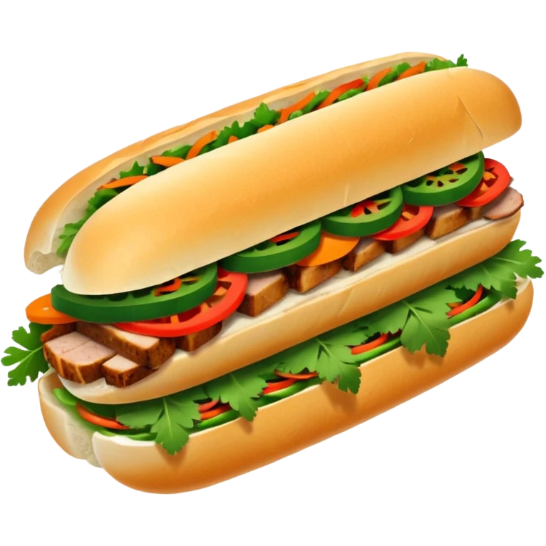 traditional banh mi with char grilled pork emoji