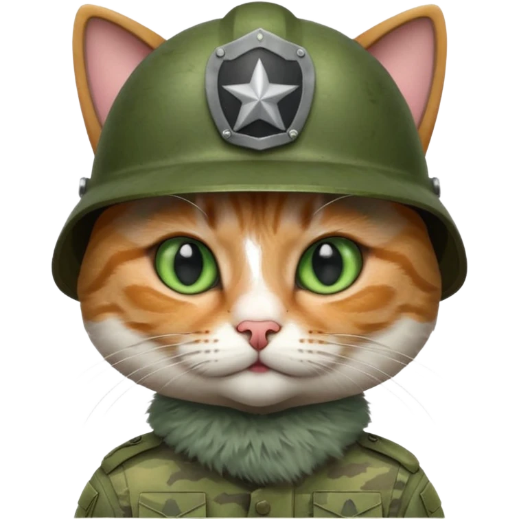 Cat with army helmet emoji