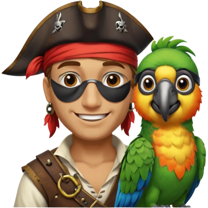 pirate and parrot emoji