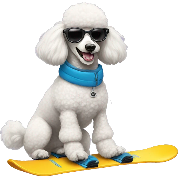 Poodle on snowboard  emoji