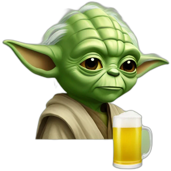 Yoda drink a beer emoji