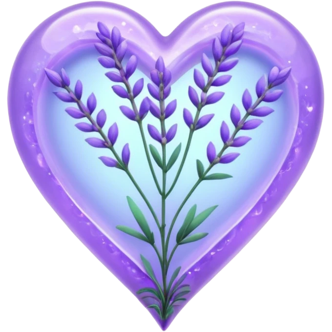 create a holographic lavender plant that wraps around a lavender colored heart emoji
