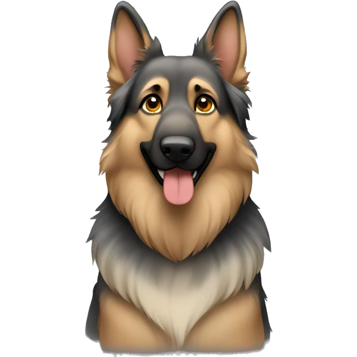 gray and tan long haired german shepherd emoji