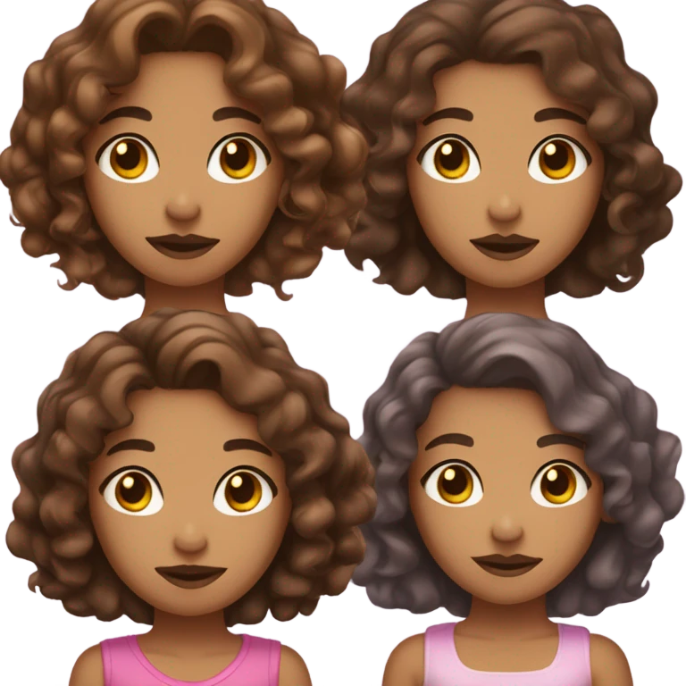 Light skin blasian, curly brown hair, mermaid and sleepy brown eyes, full pink lips, a girl emoji