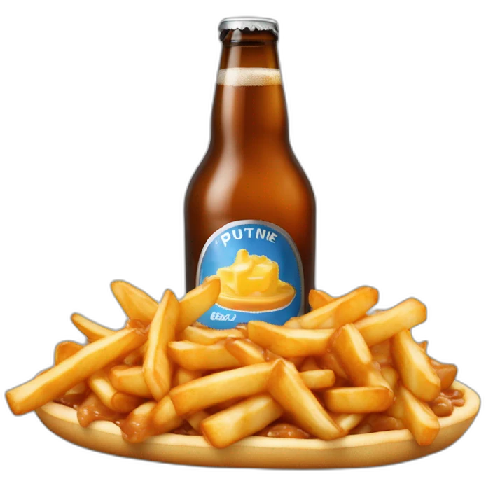 Poutine boit une bier emoji