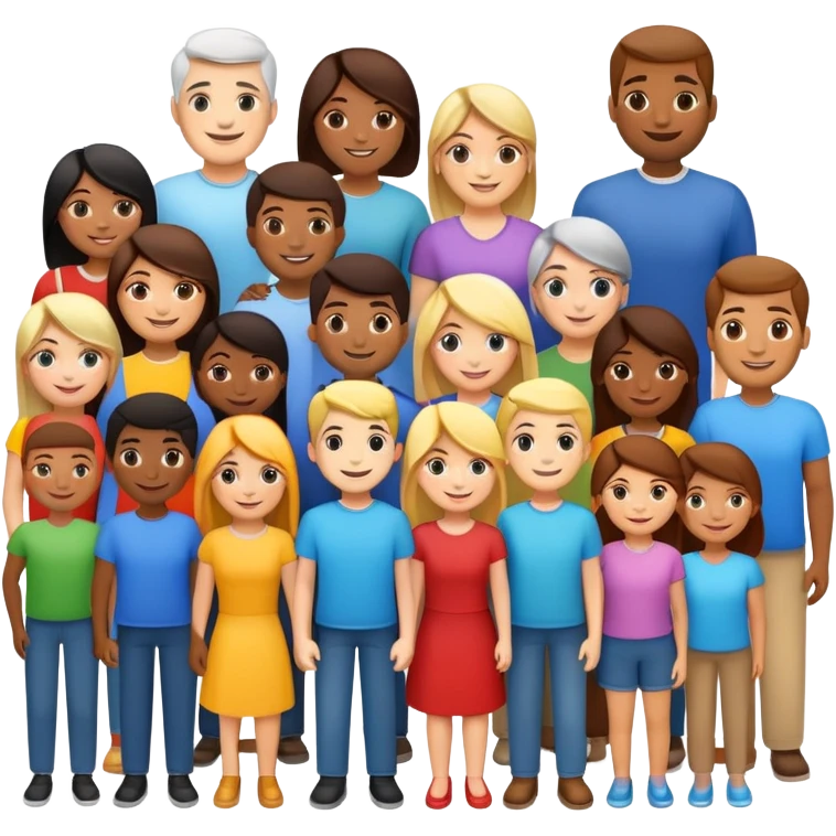 Group of diverse people standing together in unity emoji