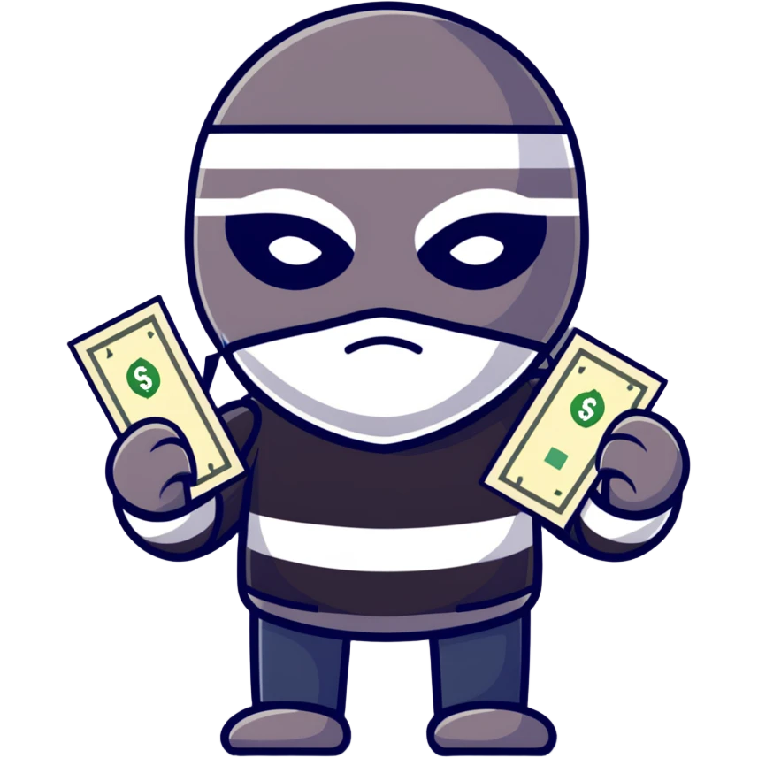 robber with money sign bag emoji