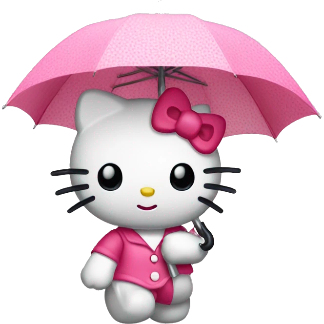 Hello kitty holding an umbrella emoji