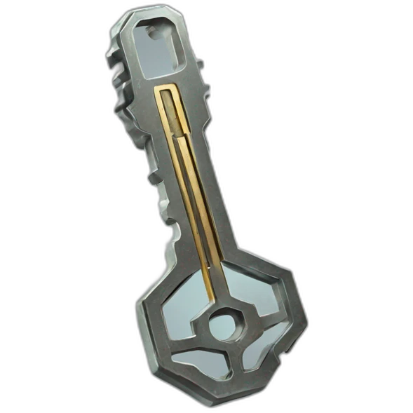 Scifi metallic key emoji