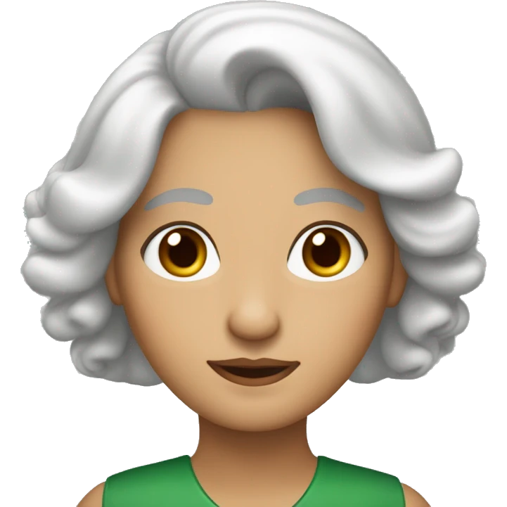mujer blanca de 60 años con el pelo castaño corto y ojos verdes emoji