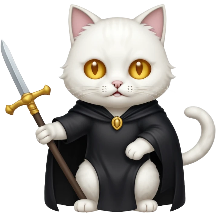 cat defeating grim reaper triumphantly emoji