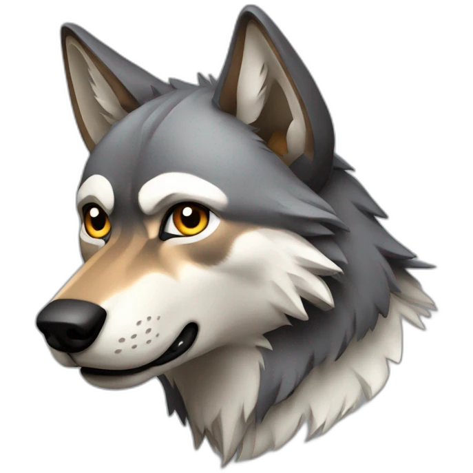 Wolf with sharp features emoji