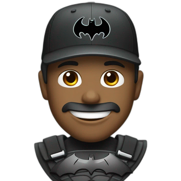 Batman wearing Atlanta braces cap emoji