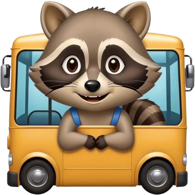 Raccoon bus boy mischievous  emoji