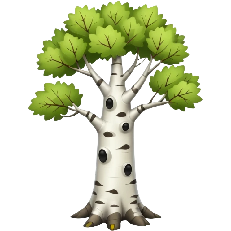 Cute, full-length tree birch emoji  emoji