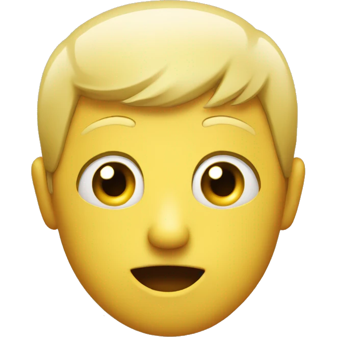 A regular yellow emoji but he have one eyebrow raised with one eye bigger than the other like a confused face emoji
