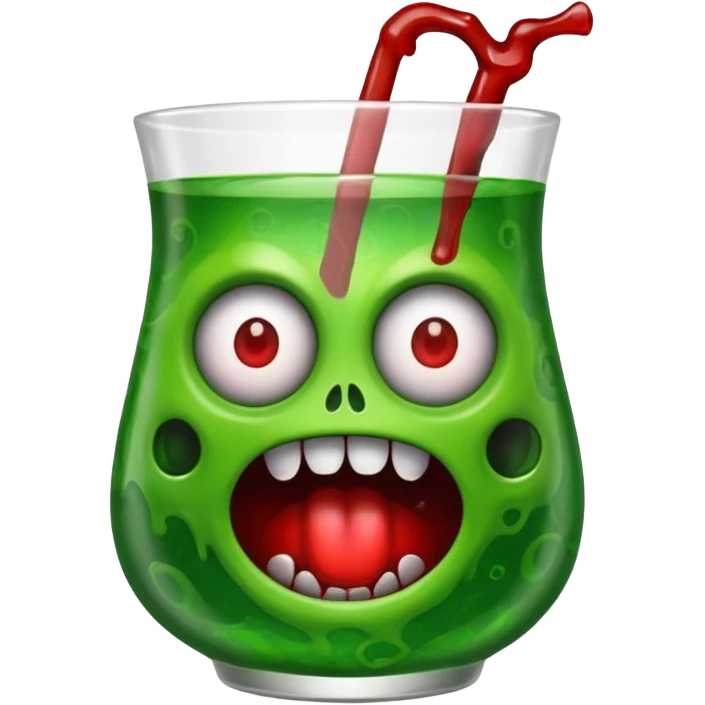 monsterblut glas mit gesicht emoji
