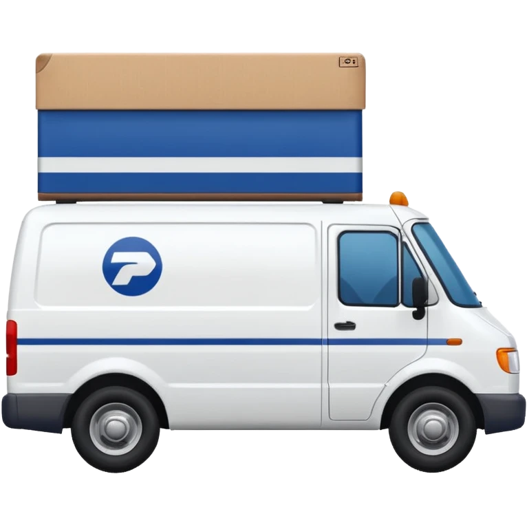 delivery by van, Logo "Publicare" (in dark blue) emoji