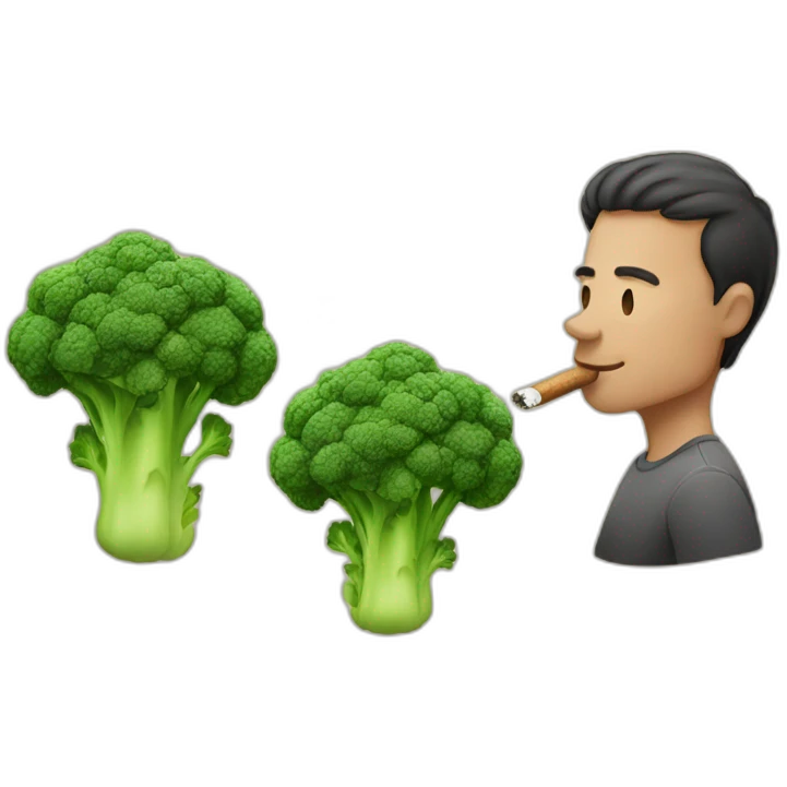 Person Smoking, love heart broccoli,  420 emoji
