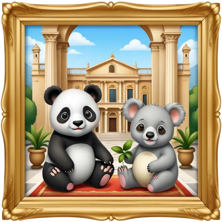 Panda and koala in Italian palazzo emoji